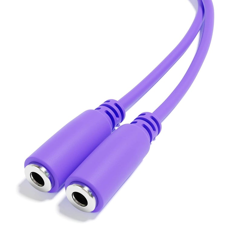 ExcelValley 5-Pack - Mono Splitter Y Patch Cables - TS 3.5mm 1/8" Eurorack Synth Synthesizer [Purple] - Image 5